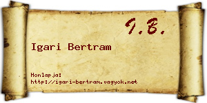 Igari Bertram névjegykártya